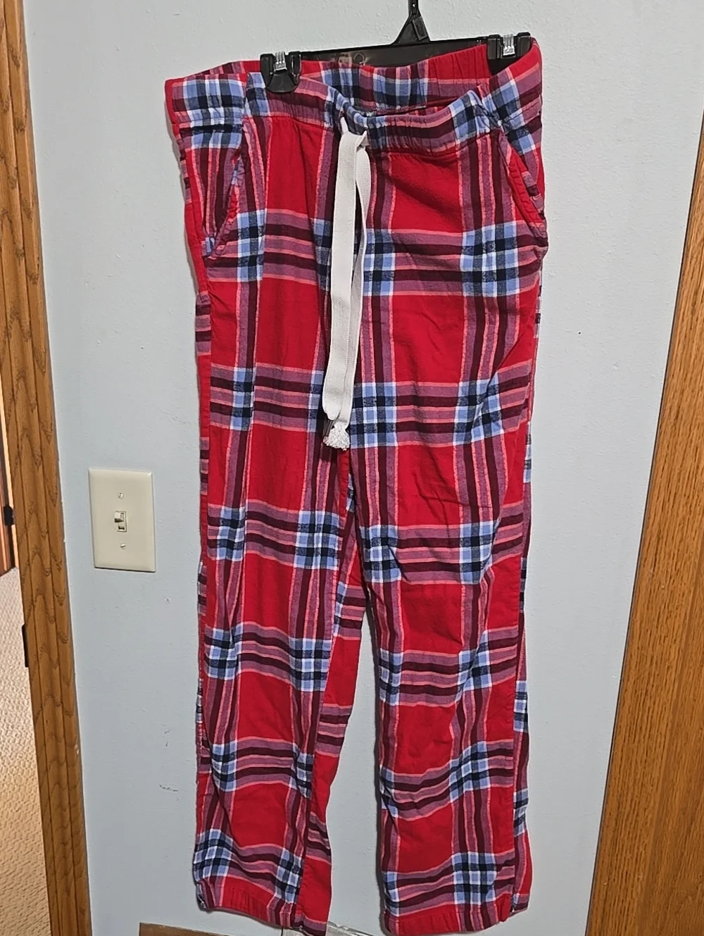 Aerie Red Plaid Flannel Pajama Pants Comfy Lounge Sleepwear Drawstring Size M